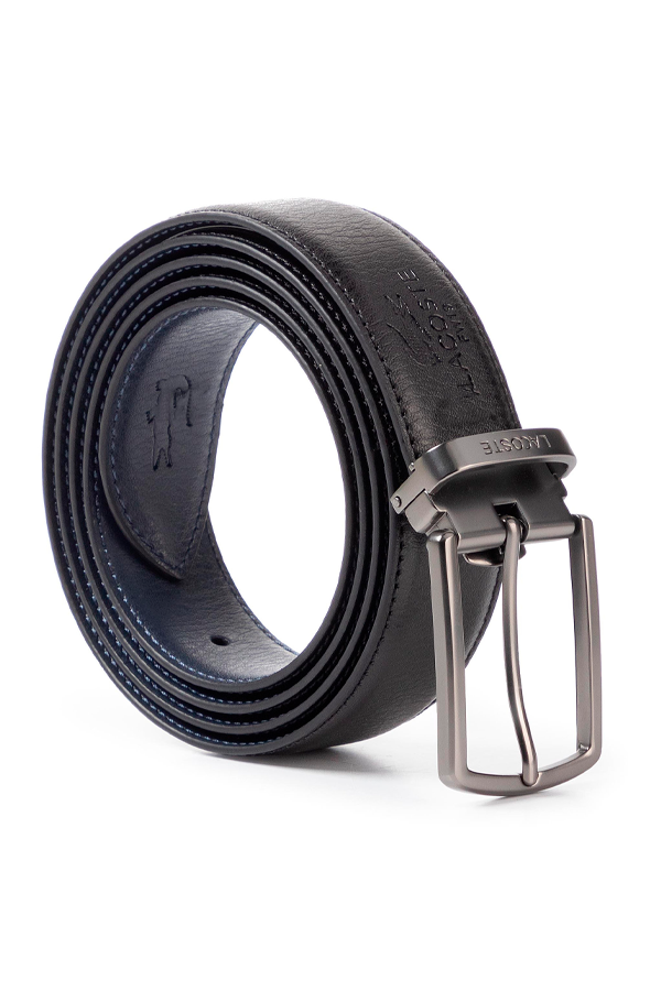 Cinturón de cuero reversible negro