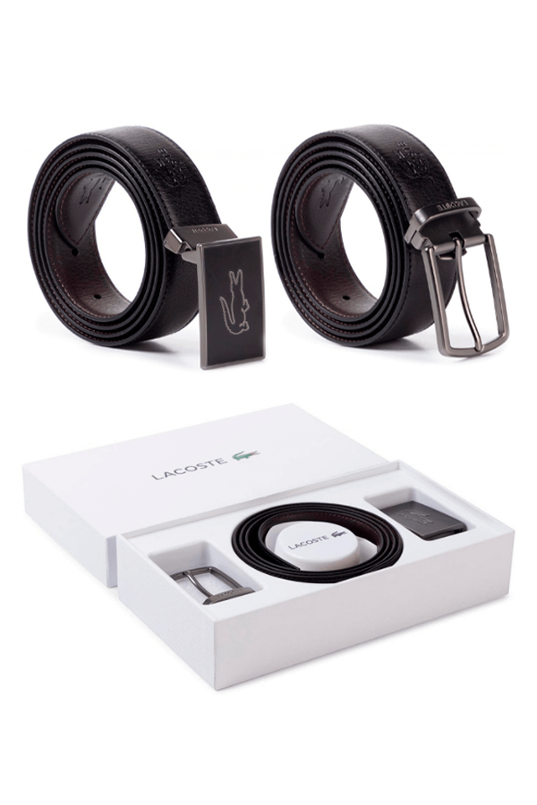 Cinturón de cuero reversible negro