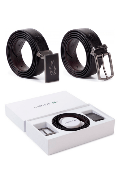 Cinturón de cuero reversible negro