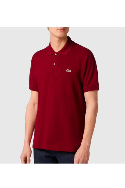 Polo de piqué clásico burdeo
