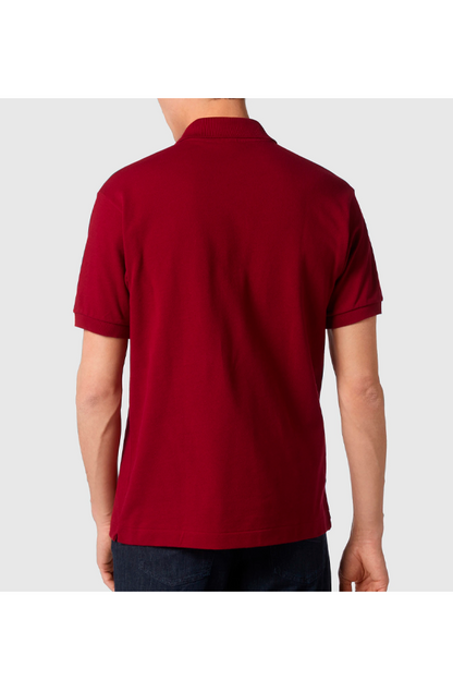 Polo de piqué clásico burdeo