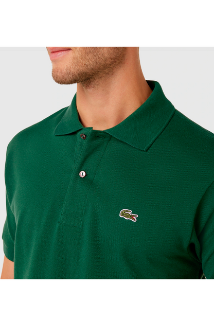 Polo de piqué clásico verde oscuro