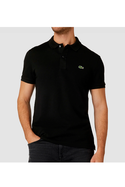 Polo de piqué corte slim negro