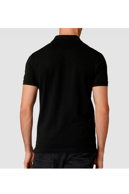 Polo de piqué corte slim negro