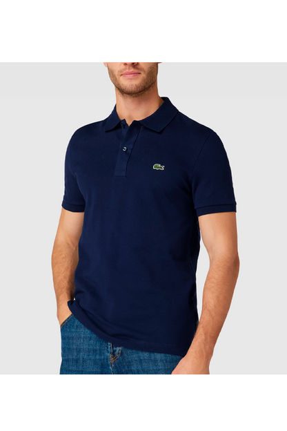 Polo de piqué corte slim azul marino