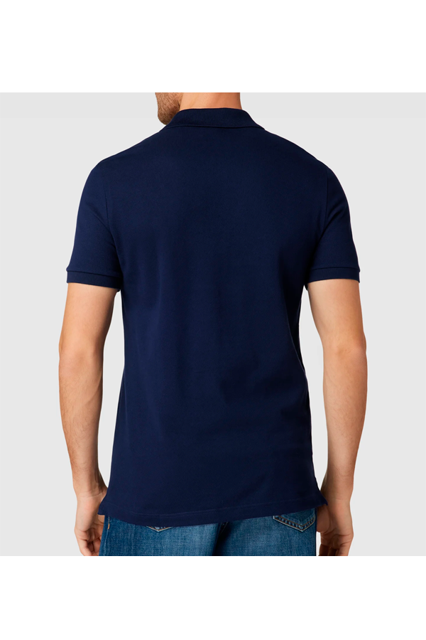 Polo de piqué corte slim azul marino