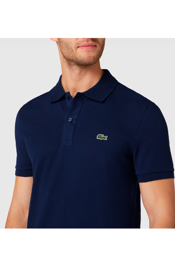 Polo de piqué corte slim azul marino
