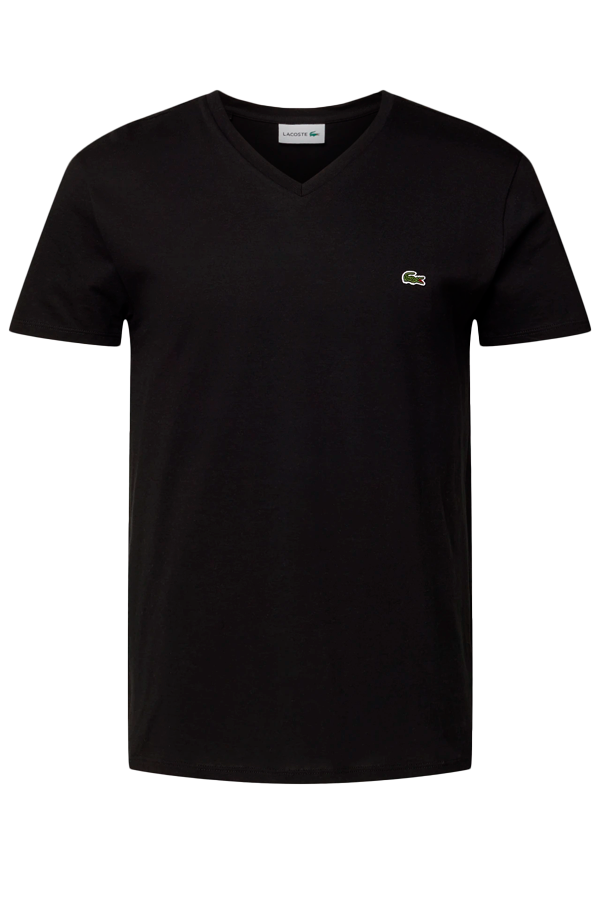 Polera cuello en V negra