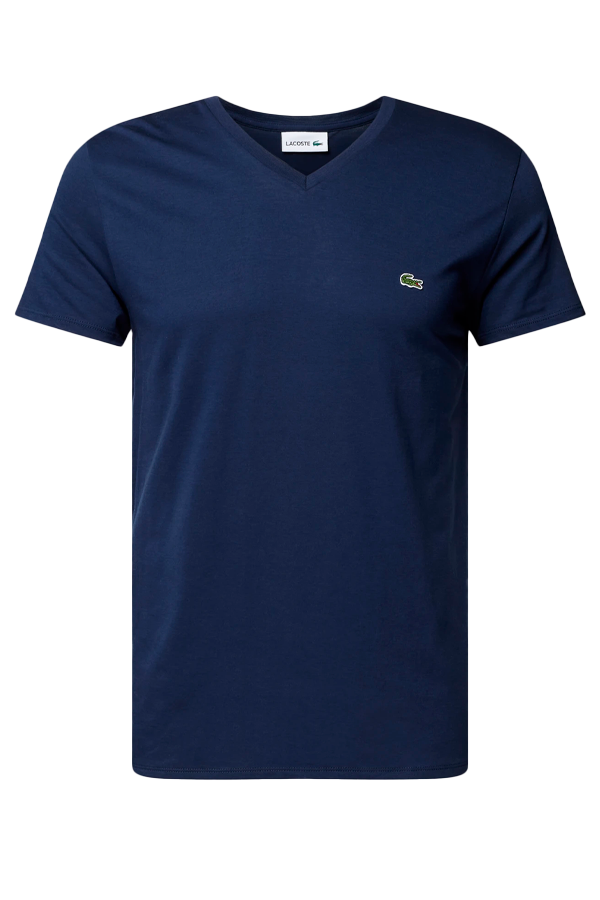 Polera cuello en V azul marino