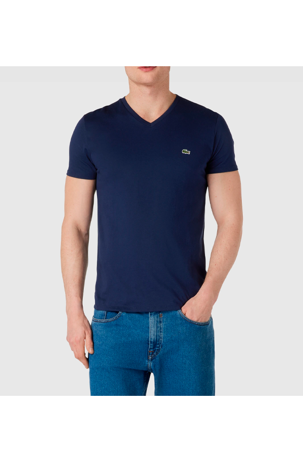 Polera cuello en V azul marino
