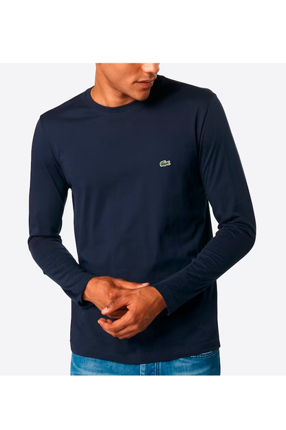 Polera manga larga de algodón premium azul marino