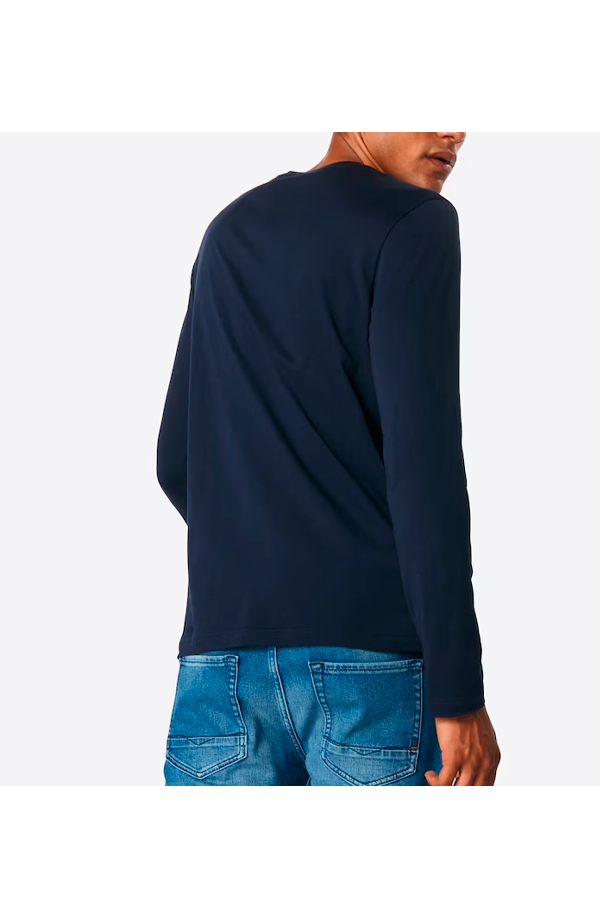 Polera manga larga de algodón premium azul marino