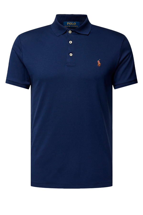 Polo suave corte slim azul marino