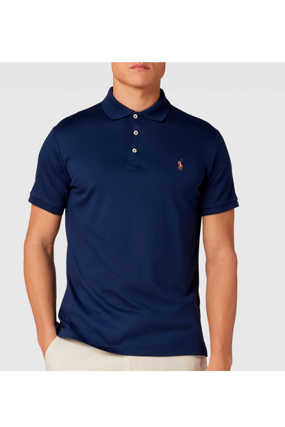 Polo suave corte slim azul marino