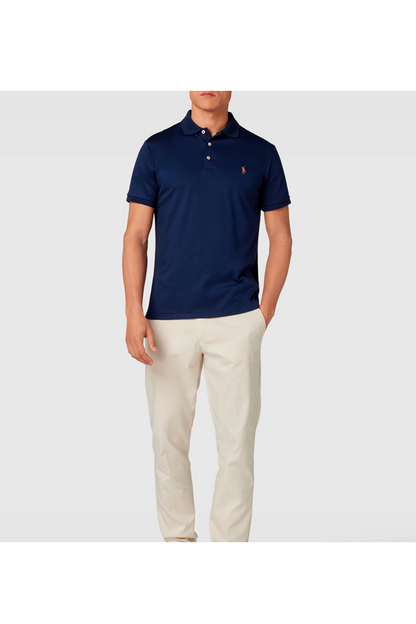 Polo suave corte slim azul marino