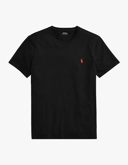 Polera cuello redondo corte slim negra