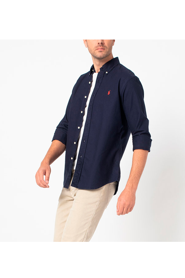 Camisa Oxford corte regular azul marino