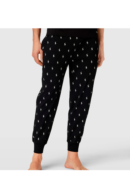 Pantalón de buzo con estampado negro