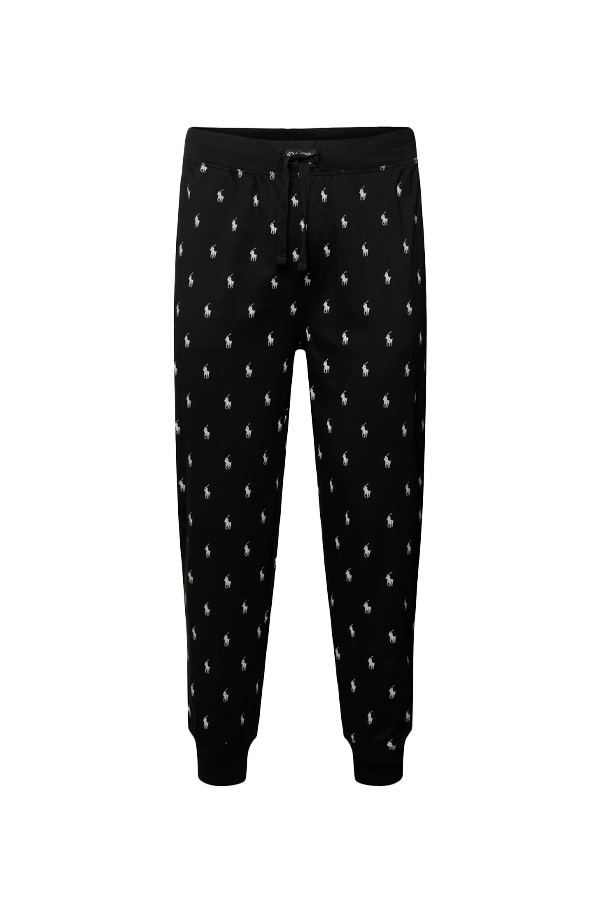 Pantalón de buzo con estampado negro
