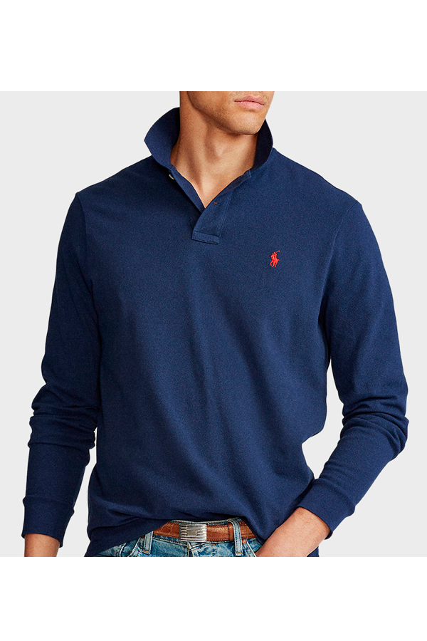 Polo manga larga azul marino