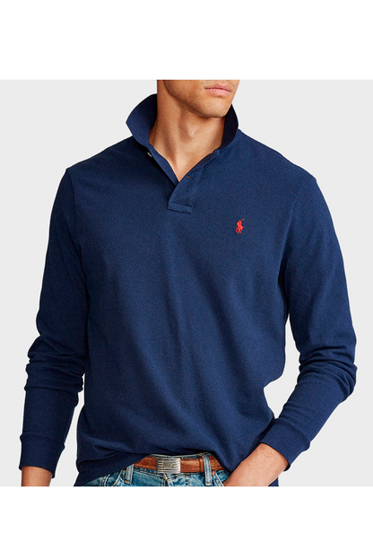 Polo manga larga azul marino