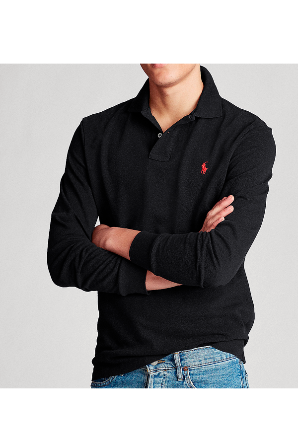 Polo manga larga negro