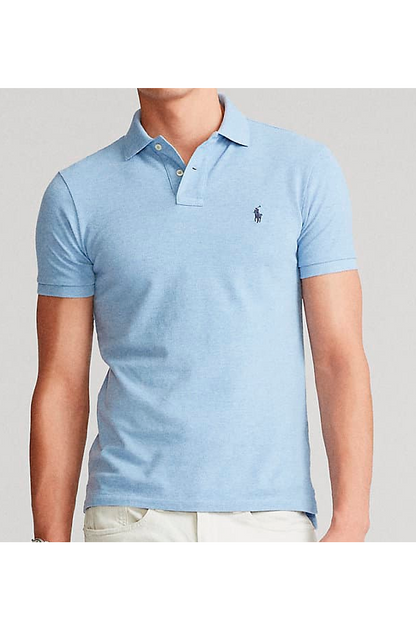 Polo corte slim celeste