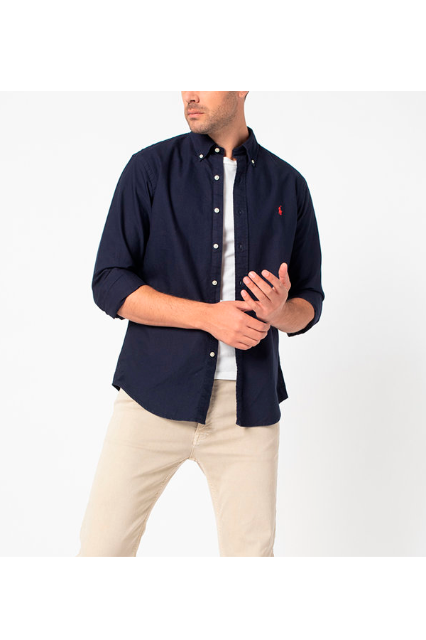 Camisa Oxford corte regular azul marino