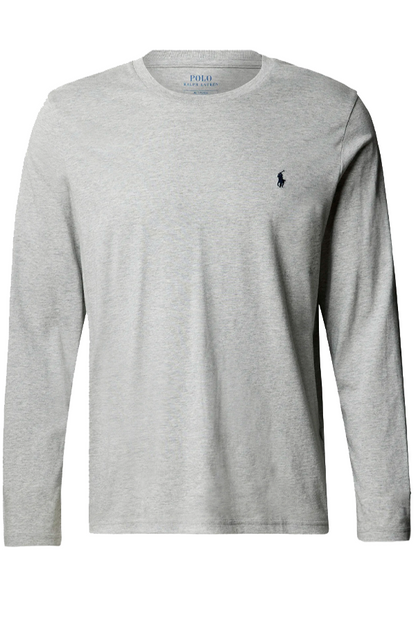 Polera manga larga cuello redondo gris