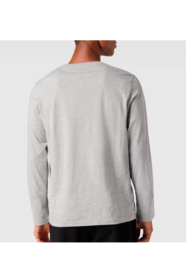 Polera manga larga cuello redondo gris
