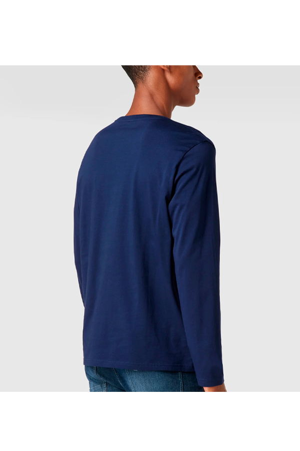 Polera manga larga cuello redondo azul marino