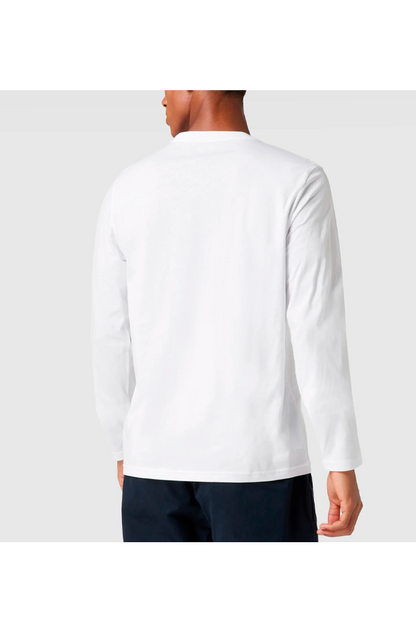 Polera manga larga cuello redondo blanca