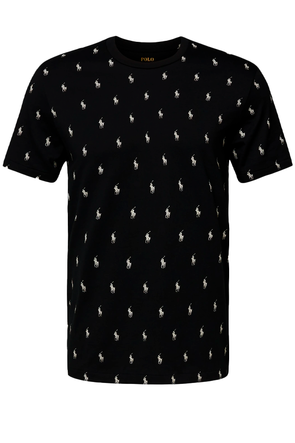Polera con estampado de puntos negra