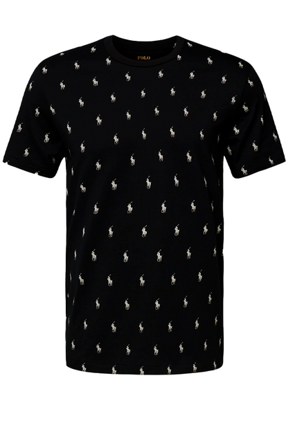 Polera con estampado de puntos negra