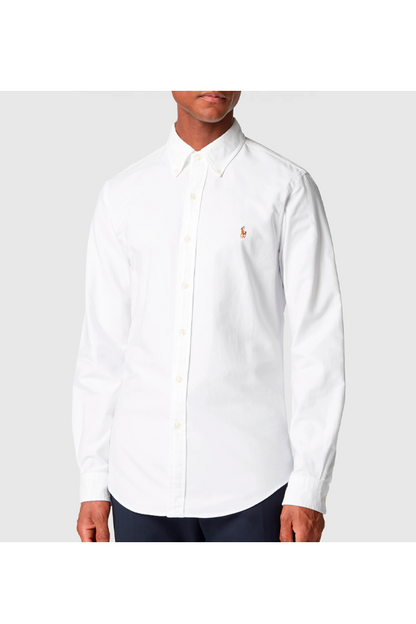 Camisa Oxford corte slim blanca