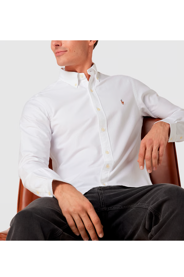 Camisa Oxford corte regular blanca
