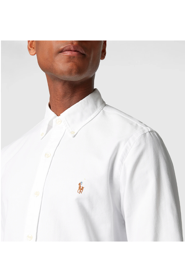 Camisa Oxford corte slim blanca
