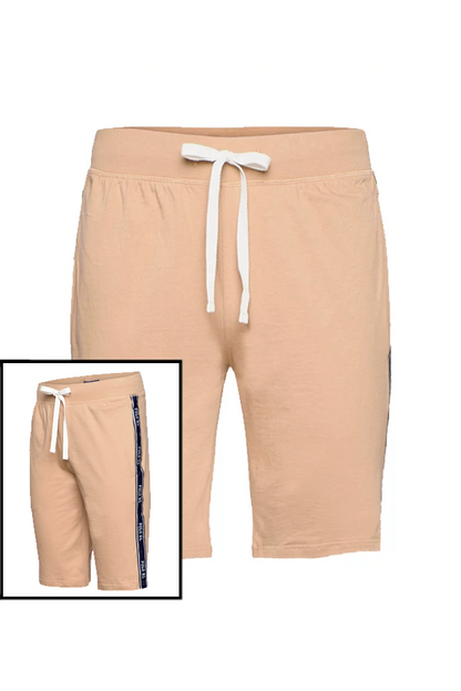 Short deportivo con franja caqui