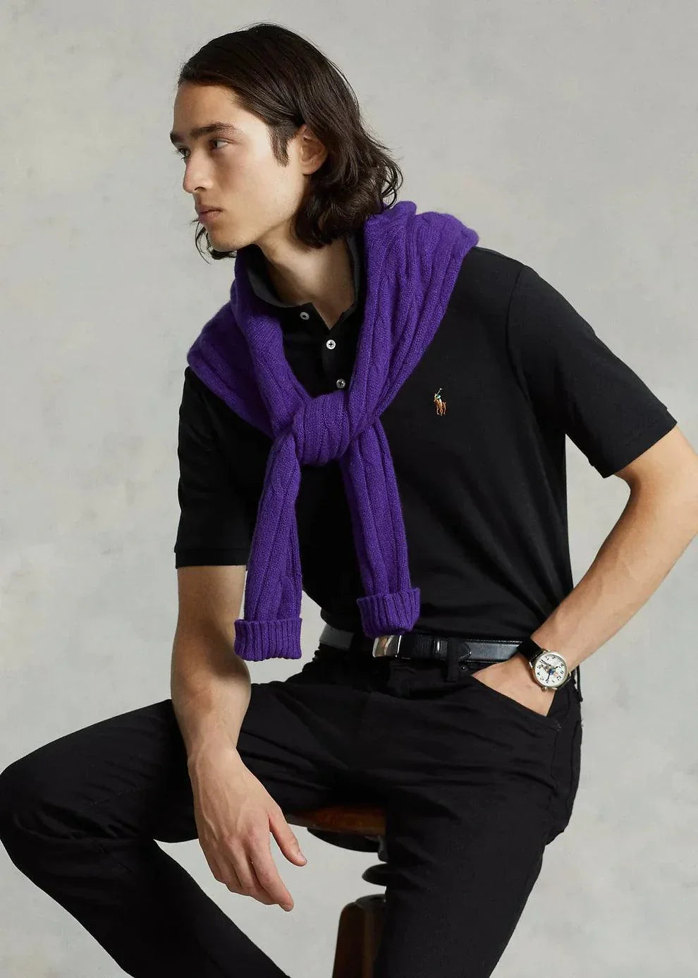 Polera de algodón suave negra