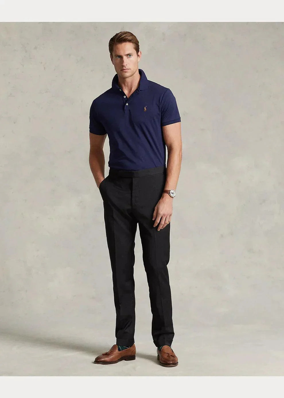 Polera de algodón suave azul marino