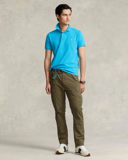 Polo de piqué turquesa