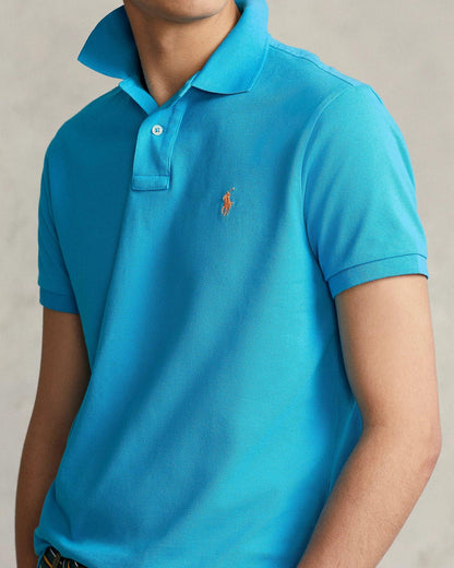 Polo de piqué turquesa