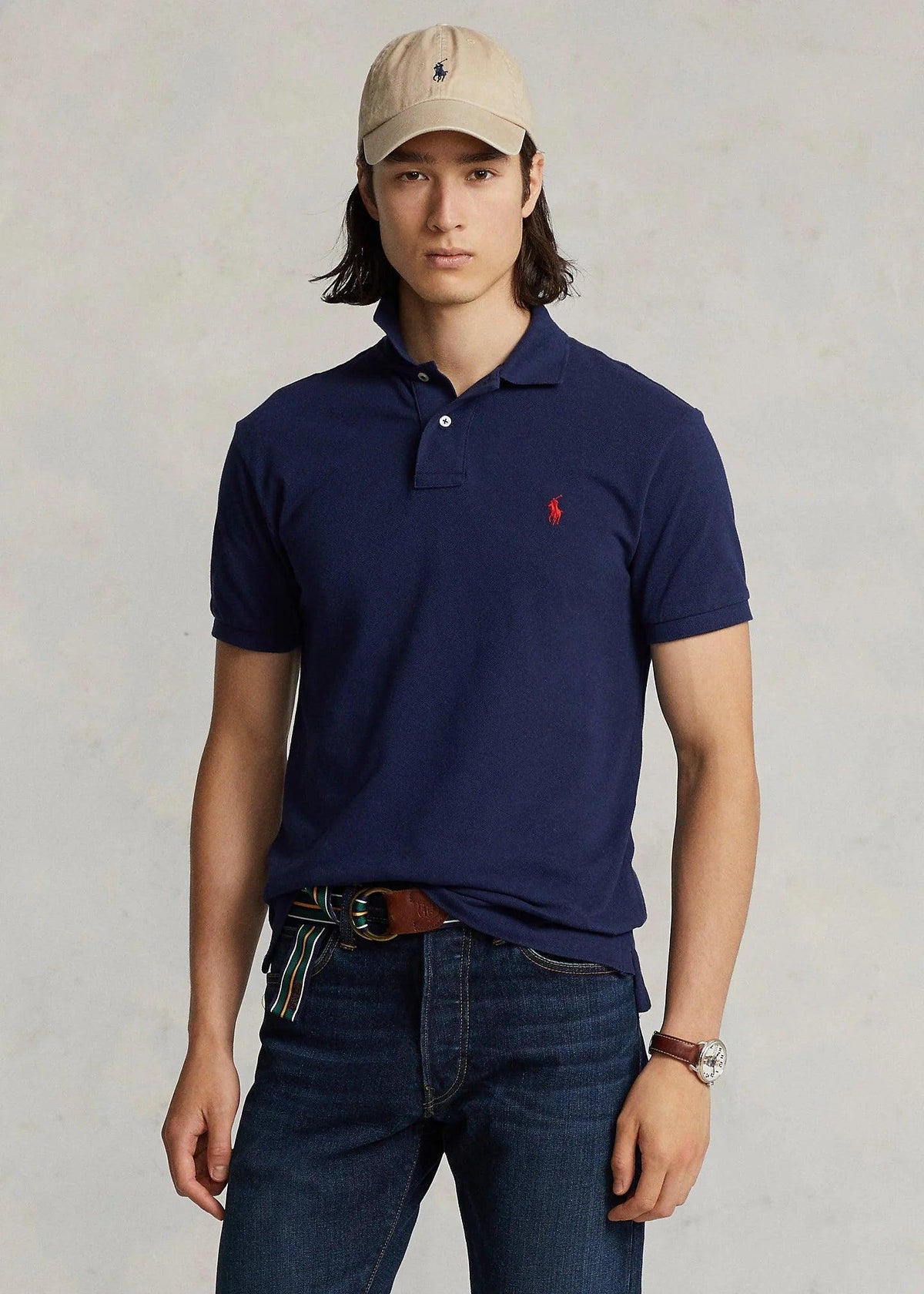 Polo de piqué azul