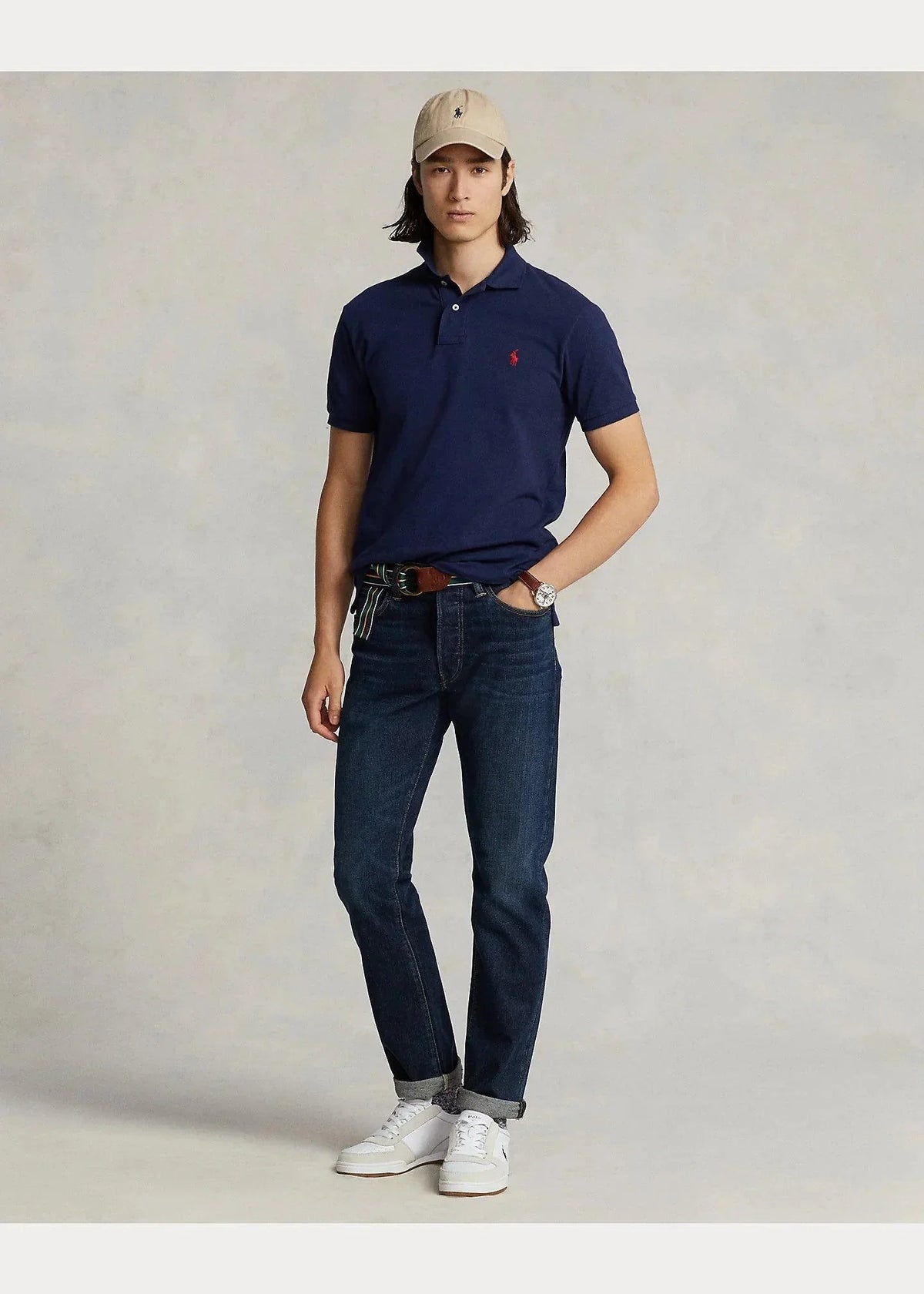 Polo de piqué azul