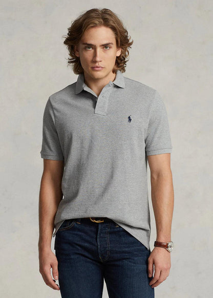 Polo de piqué gris claro
