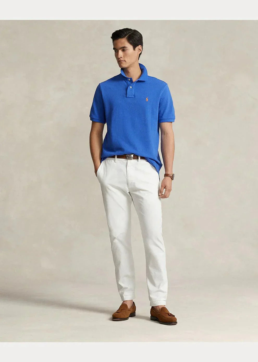 Polo de piqué azul lavanda
