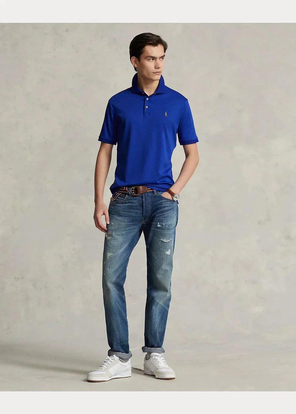 Polera de algodón suave azul