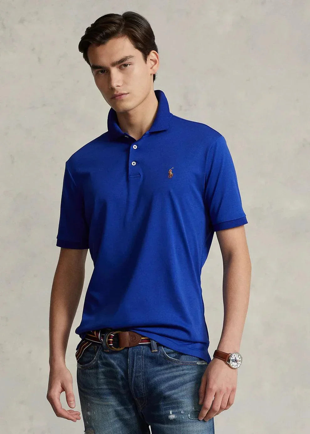 Polera de algodón suave azul