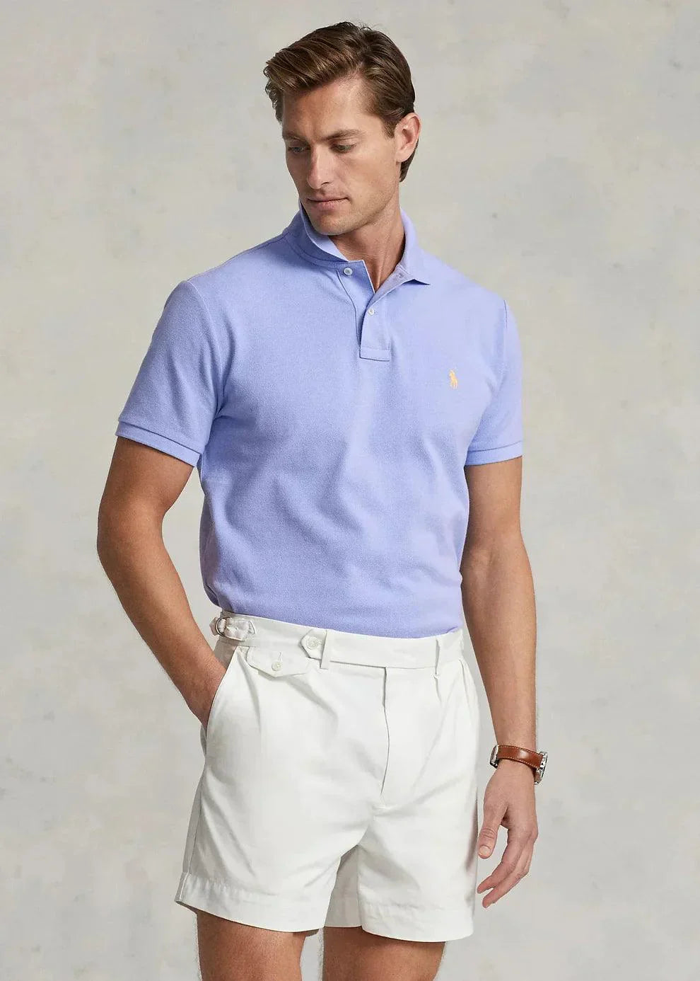 Polo de piqué azul claro