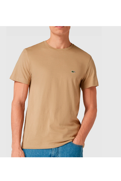 Polera básica de algodón beige arena